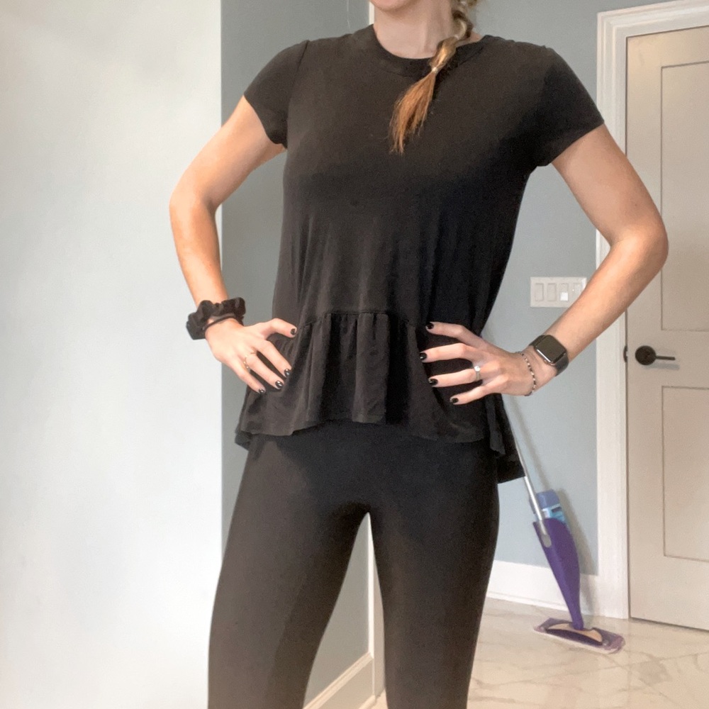 Black peplum top